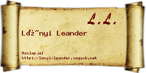 Lányi Leander névjegykártya